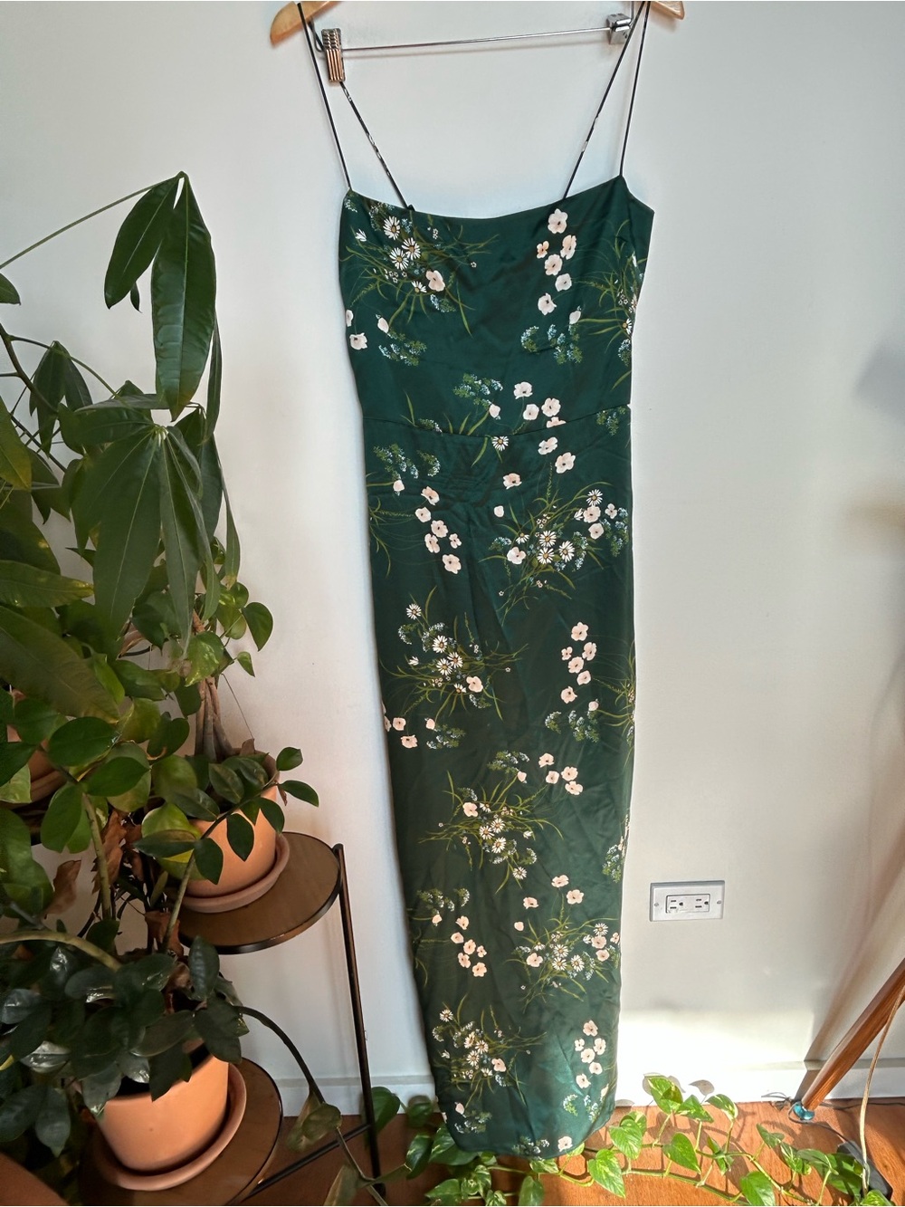 Reformation Frankie Floral Silk Maxi Dress in Buena Green Size 8 - Picture 9 of 16